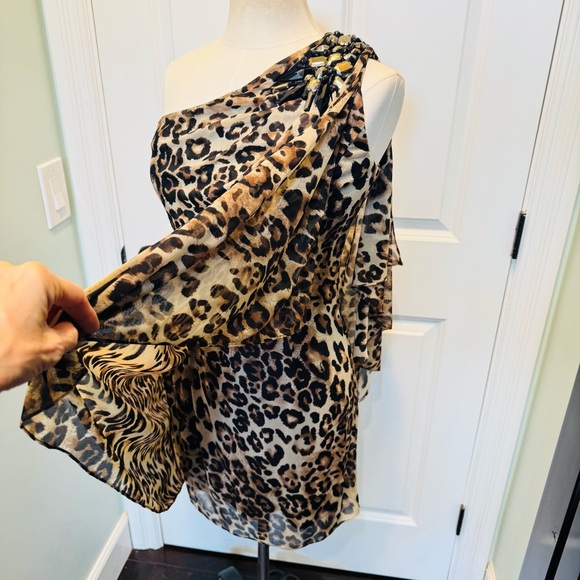 Cache Leopard Print One-Shoulder Dress - Picture 5 of 14